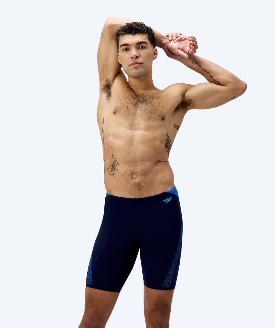 Speedo långa badbyxor för herr - Hyperboom Splice - Mörkblå/blå