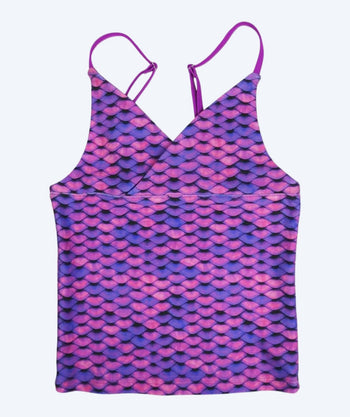 Fin Fun tankini top för barn - Asian Magenta