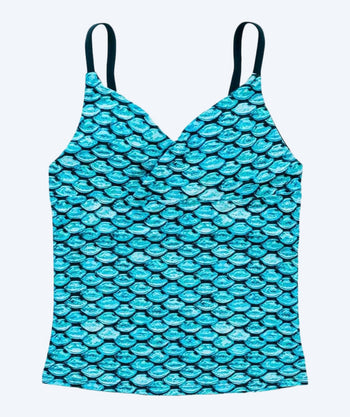 Fin Fun tankini top för barn - Tidal Teal