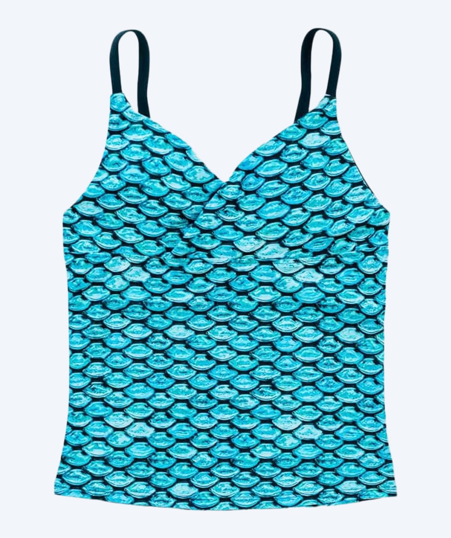 Fin Fun tankini top för barn - Tidal Teal