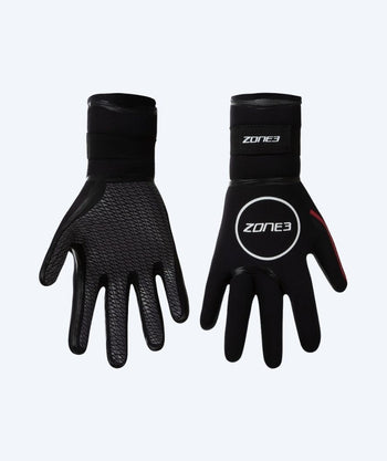 ZONE3 neoprenhandskar - Heat-Tech (3.5mm) - Svart/Röd