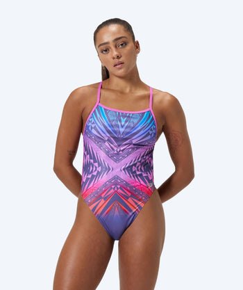 Speedo baddräkt för dam - Placement Digital V-Back - Lila/röd