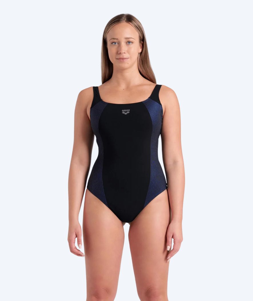 Arena baddräkt med inbyggd bh dam - Adele - Svart/lila