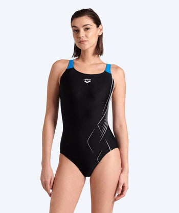 Arena baddräkt för dam - Swim Pro Back Dive - Svart/Lila