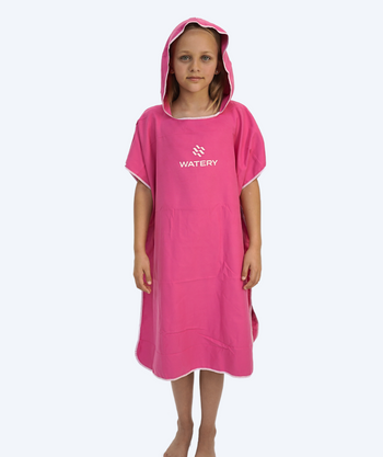 Watery badponcho för junior (6-15) - Microfiber - Rosa