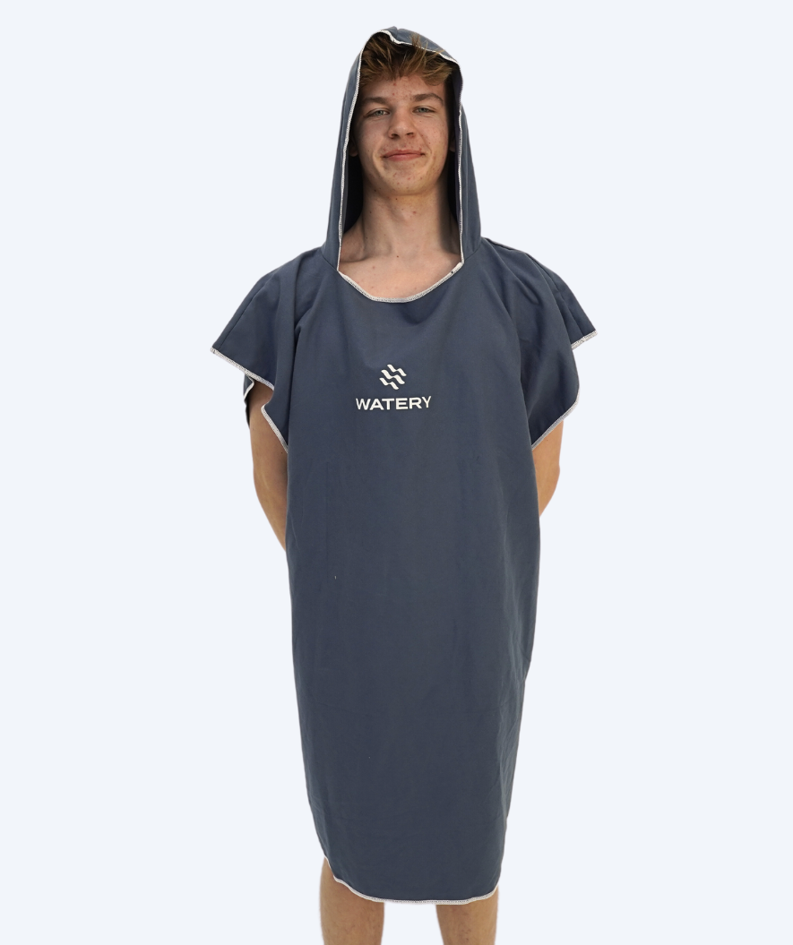 Watery badponcho för vuxna - Mikrofiber - Mörkblå