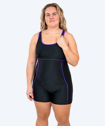 Watery baddräkt med ben för dam - Tirta - Svart/lila