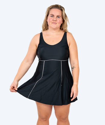 Watery baddräkt med kjol för dam - River - Svart/vit