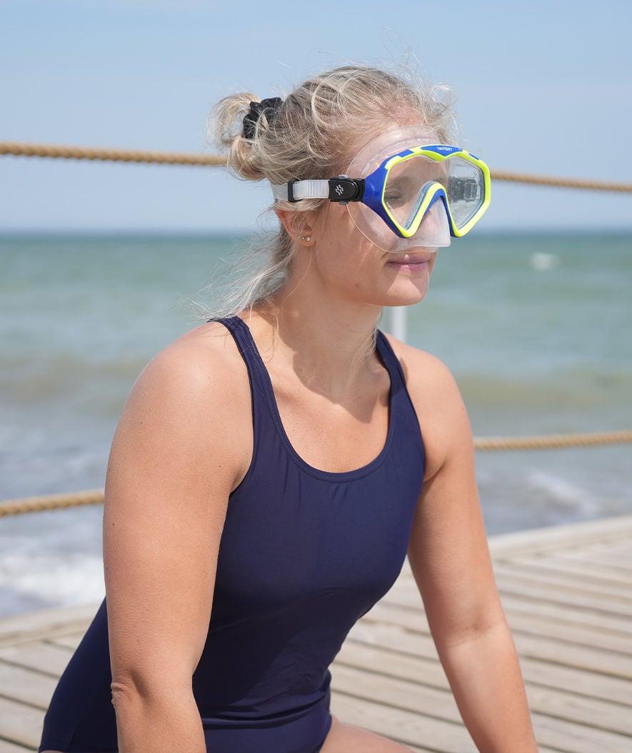 Watery Combo snorkelset för vuxna (från 15 år) - Leach - Blå/gul