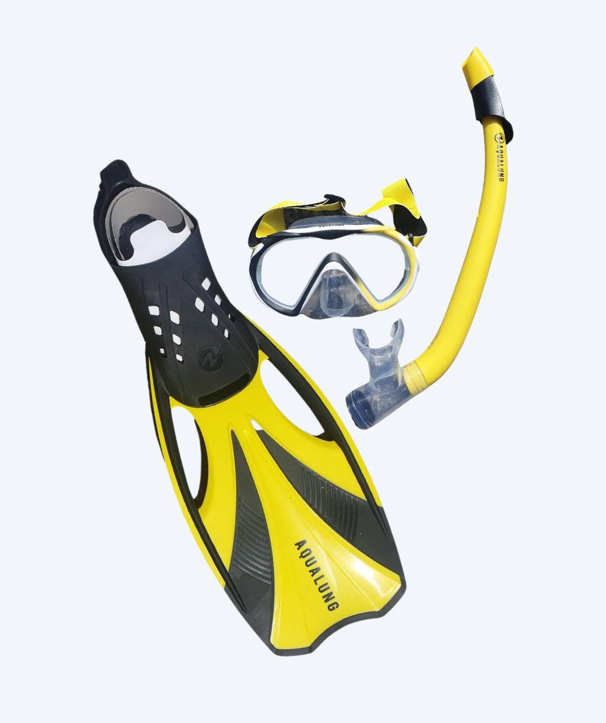 Aqualung snorkelset för vuxna - Compass - Svart/gul