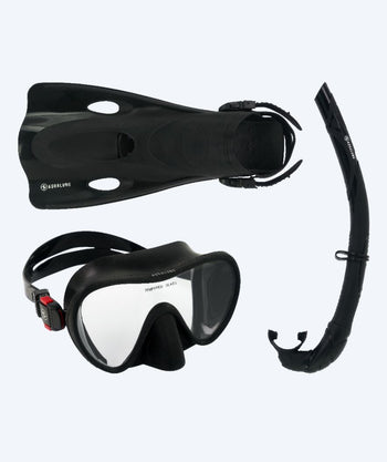 Aqualung snorkelset för vuxna - Nabul - Svart/röd