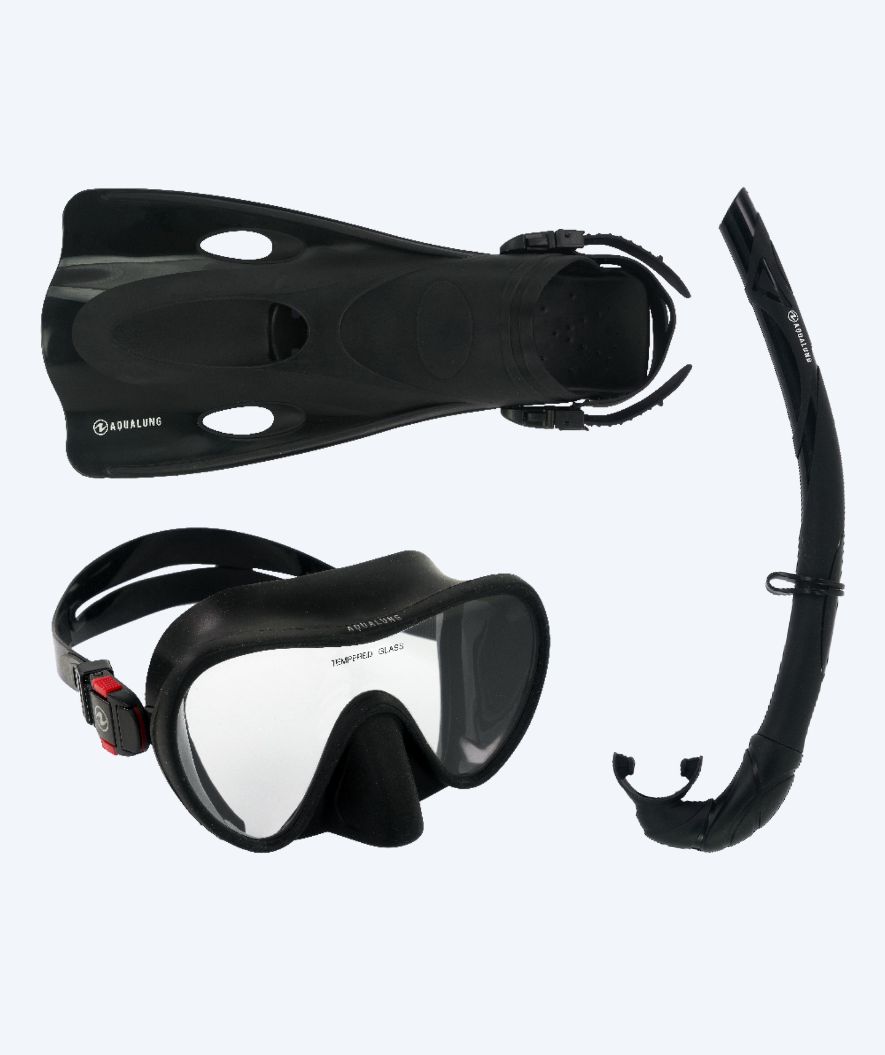 Aqualung snorkelset för vuxna - Nabul - Svart/röd