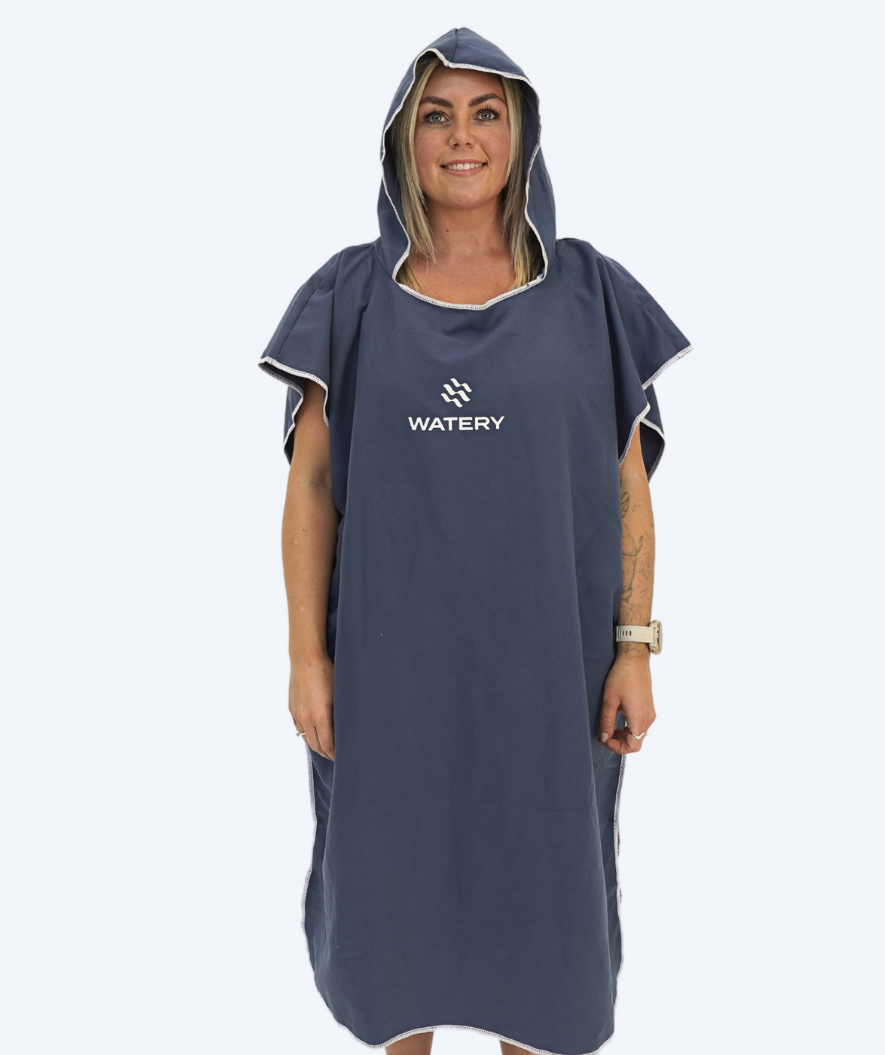 Watery badponcho för vuxna - Mikrofiber - Mörkblå