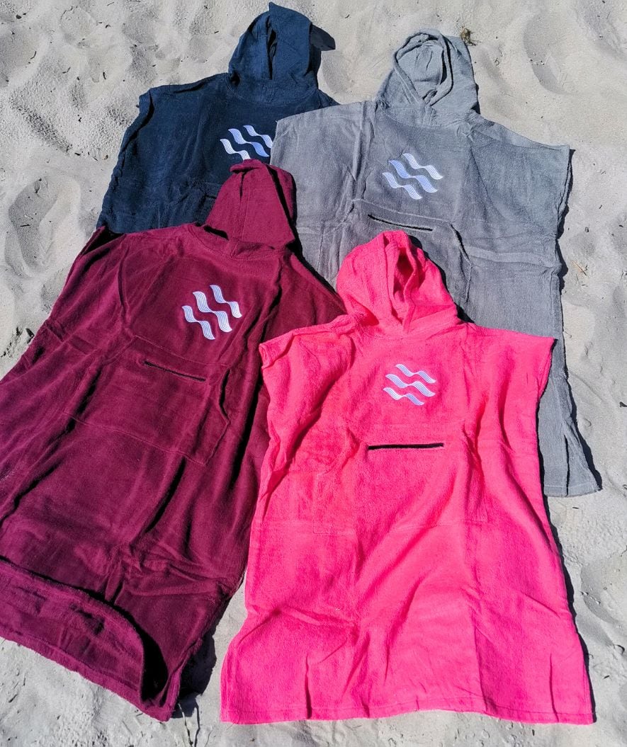 Watery badponcho för barn (1-6) - Bomull - Mörkblå