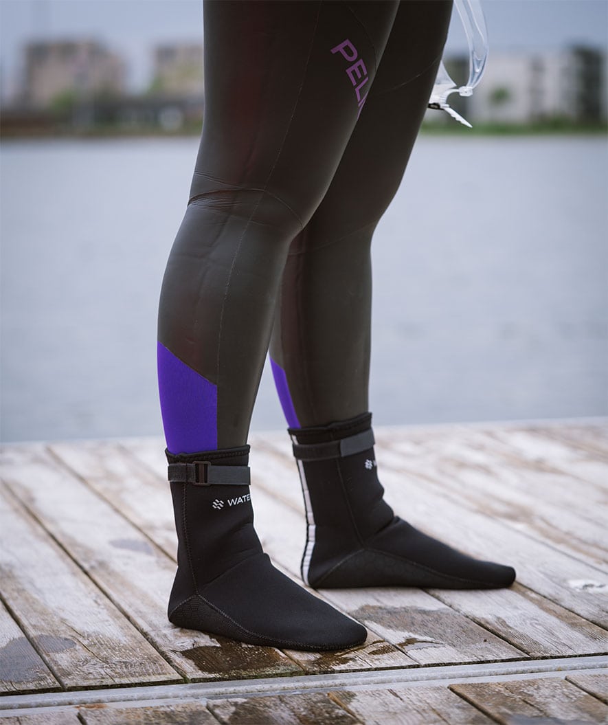Watery neoprenstrumpor för öppet vatten - Reptile (3 mm) - Svart