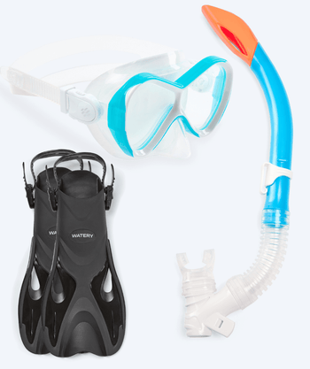 Watery snorkelset för barn - Fisher/Triton - Ljusblå