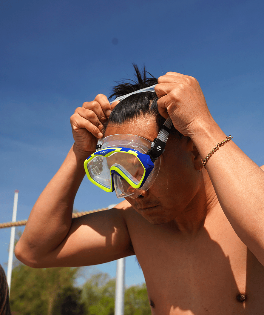 Watery Combo snorkelset för vuxna (från 15 år) - Leach - Blå/gul