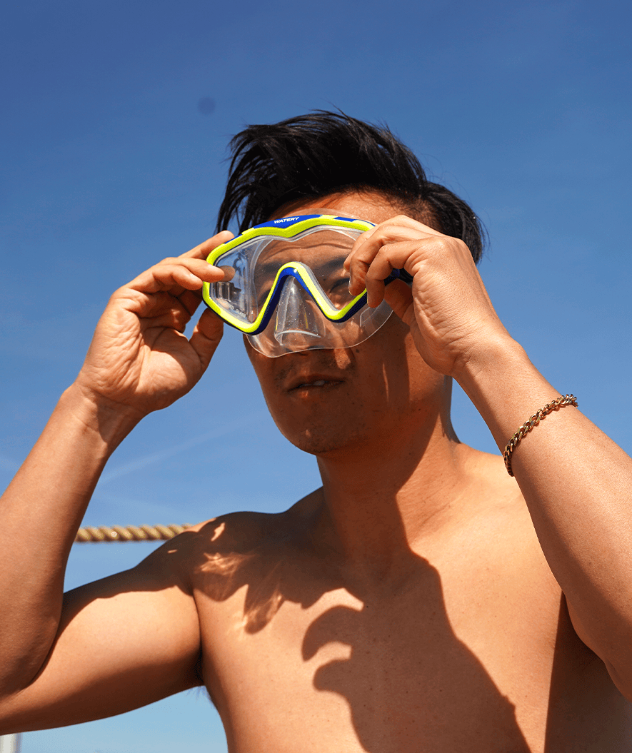 Watery Combo snorkelset för vuxna (från 15 år) - Leach - Blå/gul