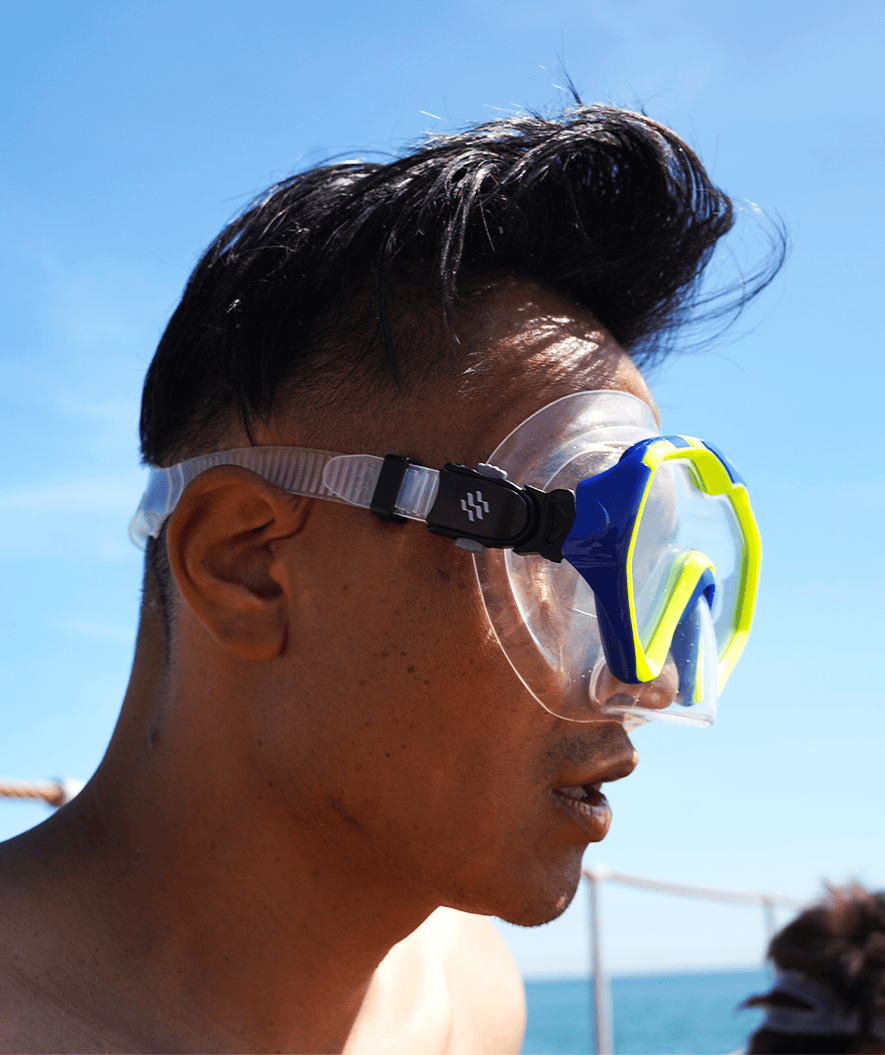 Watery Combo snorkelset för vuxna (från 15 år) - Leach - Blå/gul