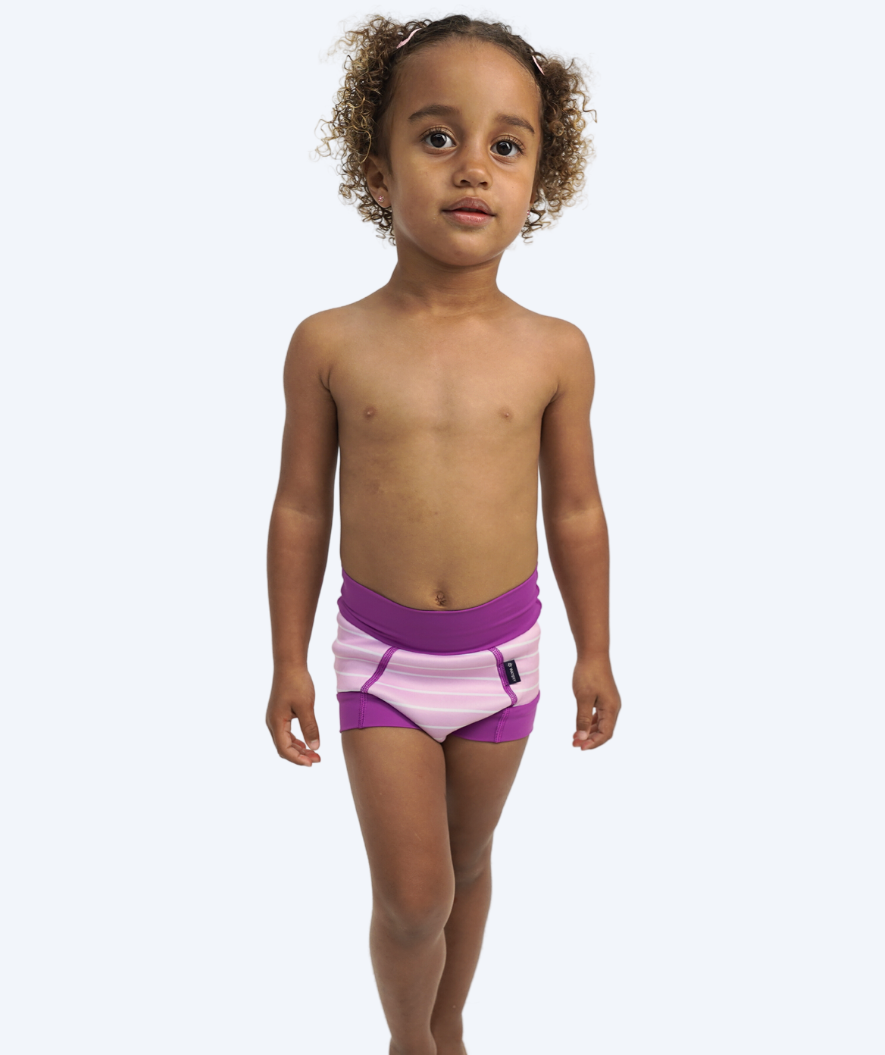 Watery badblöja för barn - Neoprene Swim Nappy - Purple Stripes
