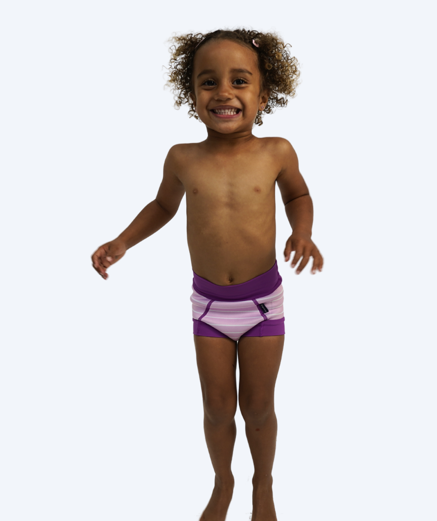 Watery badblöja för barn - Neoprene Swim Nappy - Purple Stripes