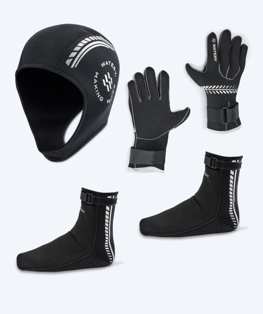 Watery neoprenset - Thermal Reptile (3 mm) - Svart/silver