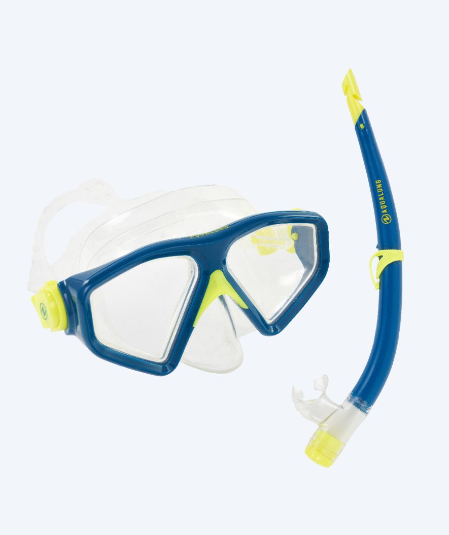 Aqualung Combo snorkelset för vuxna - Saturn - Blå/gul