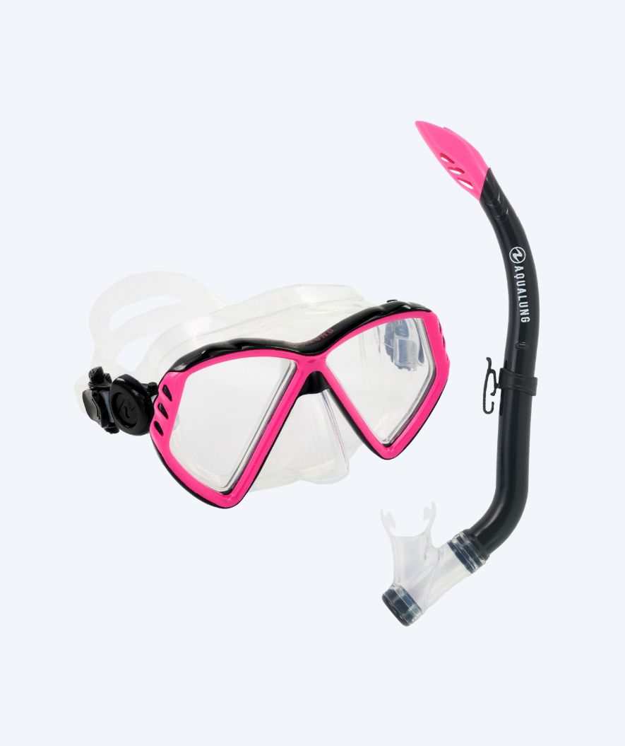 Aqualung Combo snorkelset för junior (8-18) - Combo Cub - Klar/rosa