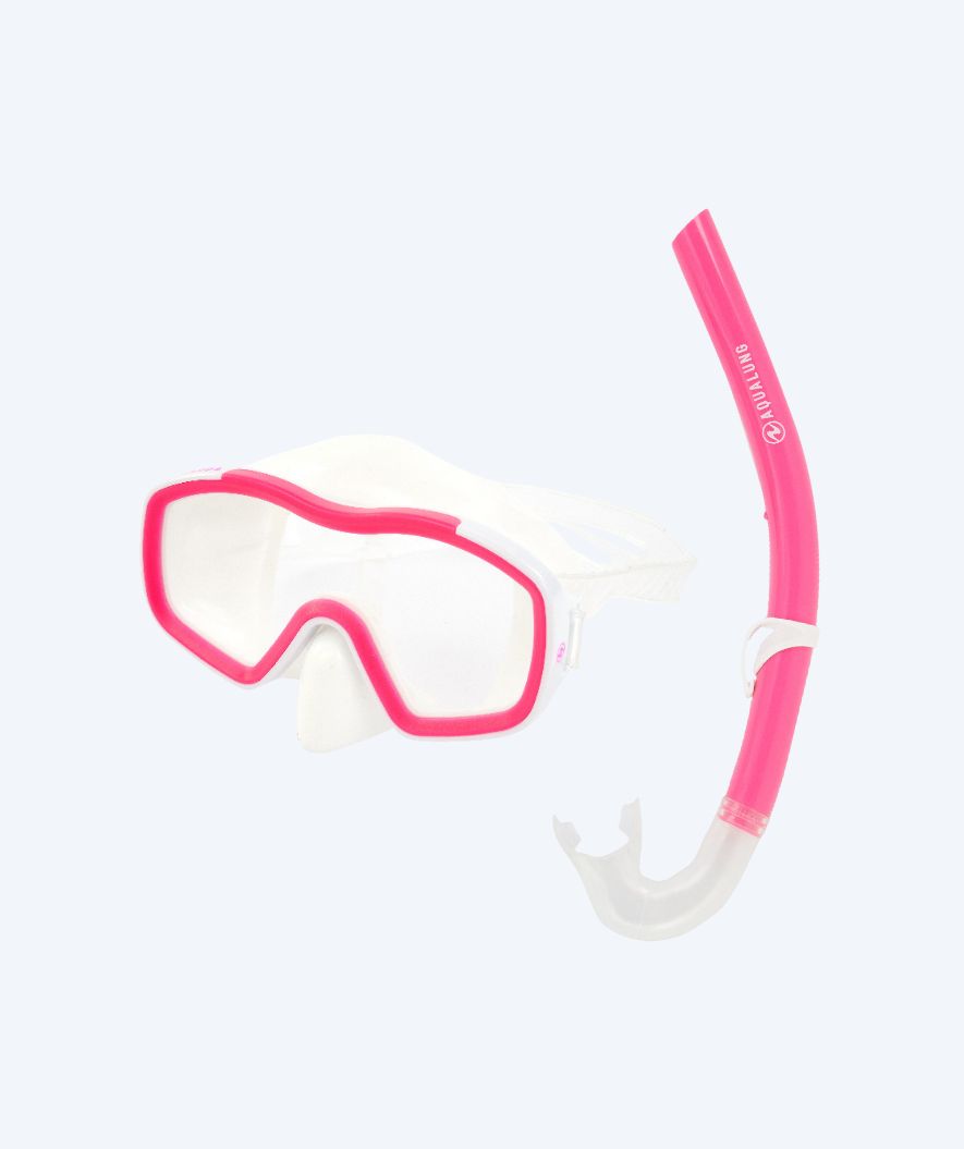 Aqualung Combo snorkelset för barn (8-18) - Raccon Combo - Klar/rosa
