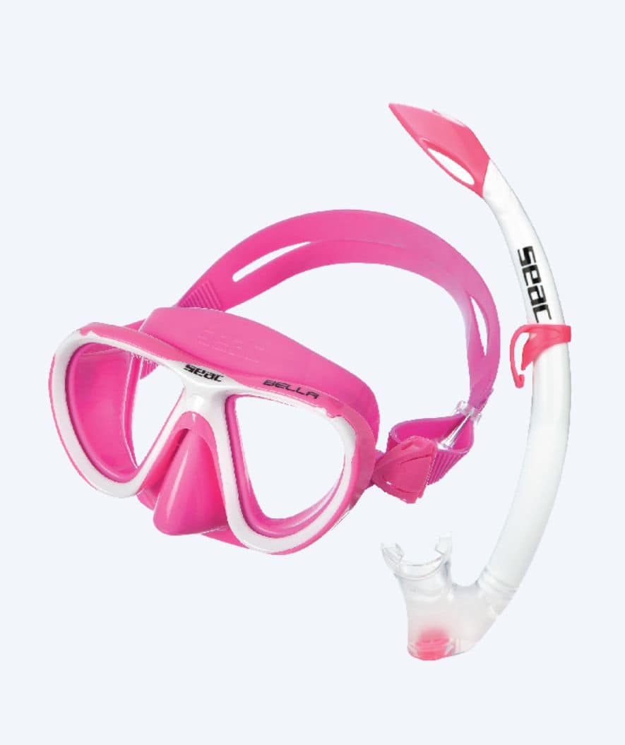 SEAC Combo snorkelset för barn (från 3 år) - Bella - Rosa/vit