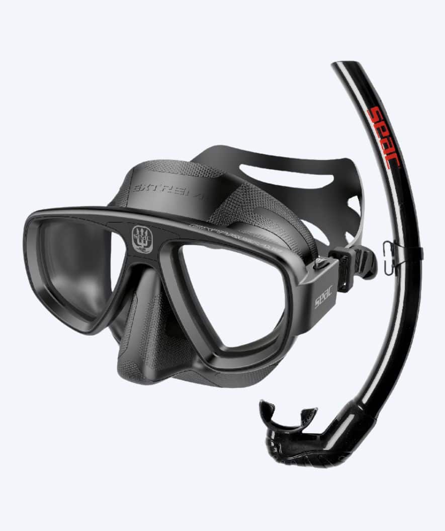 SEAC Combo snorkelset för vuxna - Extreme - Svart/röd