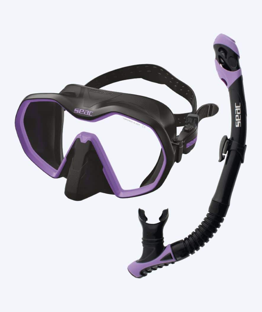 SEAC Combo snorkelset för vuxna - Icona - Svart/lila