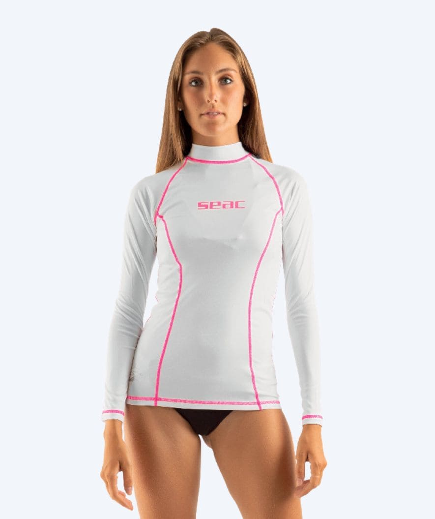 SEAC UV-tröja för dam - T-Sun Long - Vit/Rosa