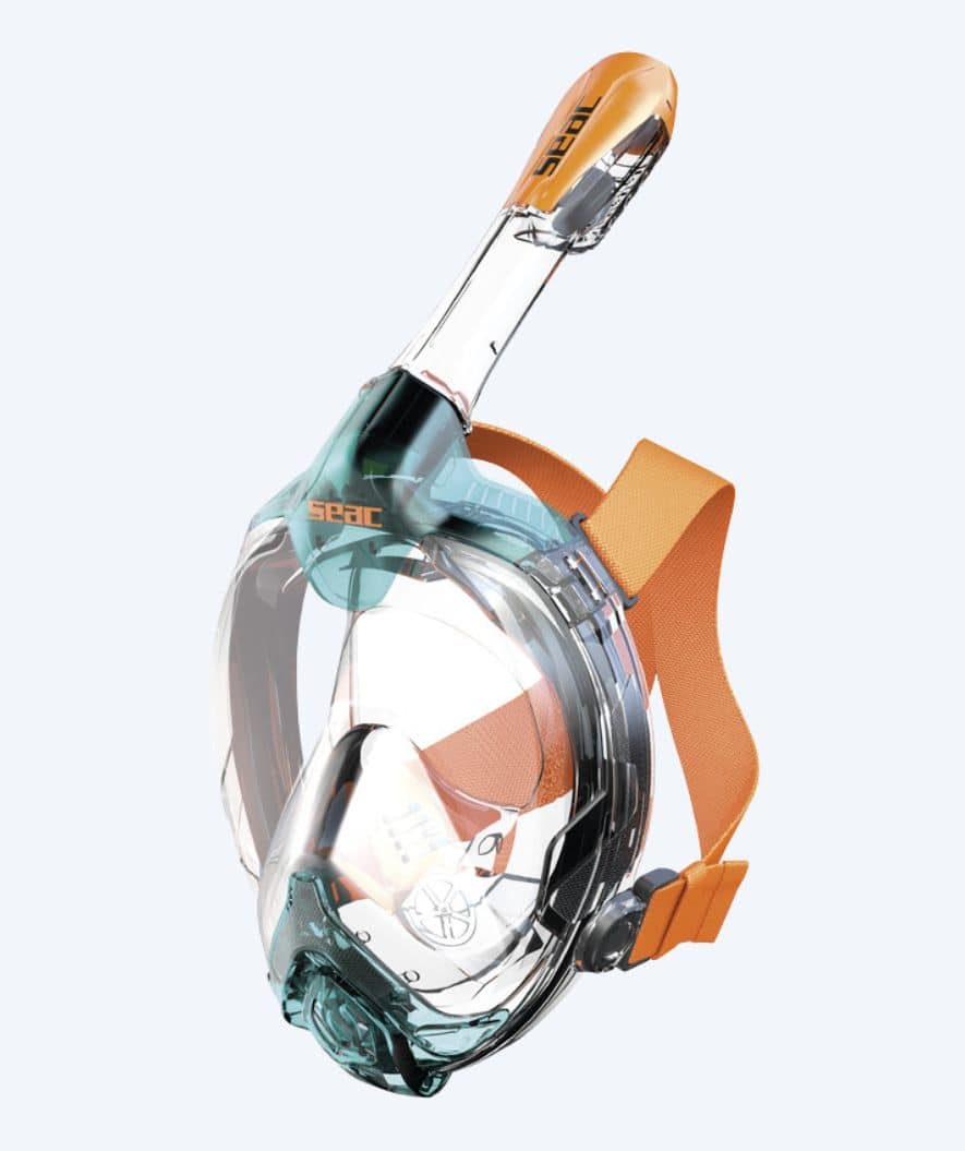 SEAC full face-cyklop för vuxna - Libera S/M - Orange/Blå