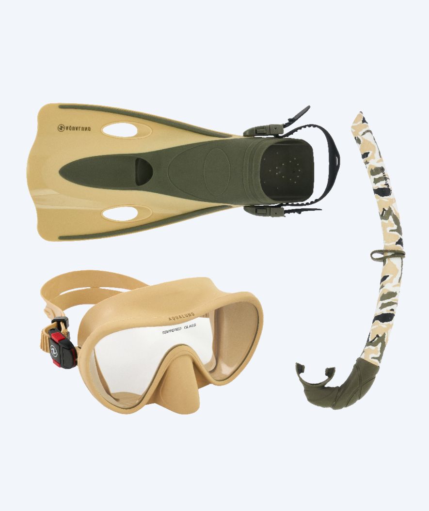 Aqualung snorkelset för vuxna - Nabul - Sand/grön