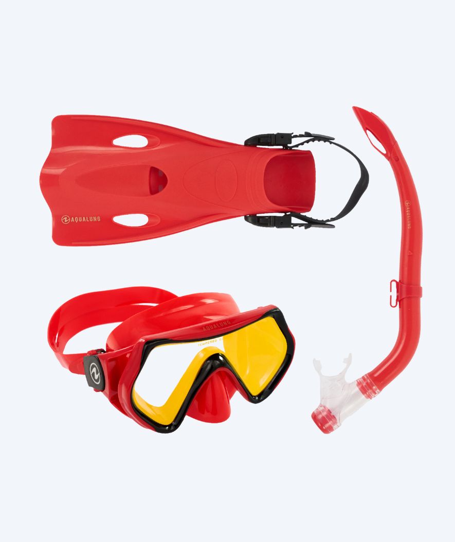 Aqualung snorkelset för barn - Hero - Röd/gul