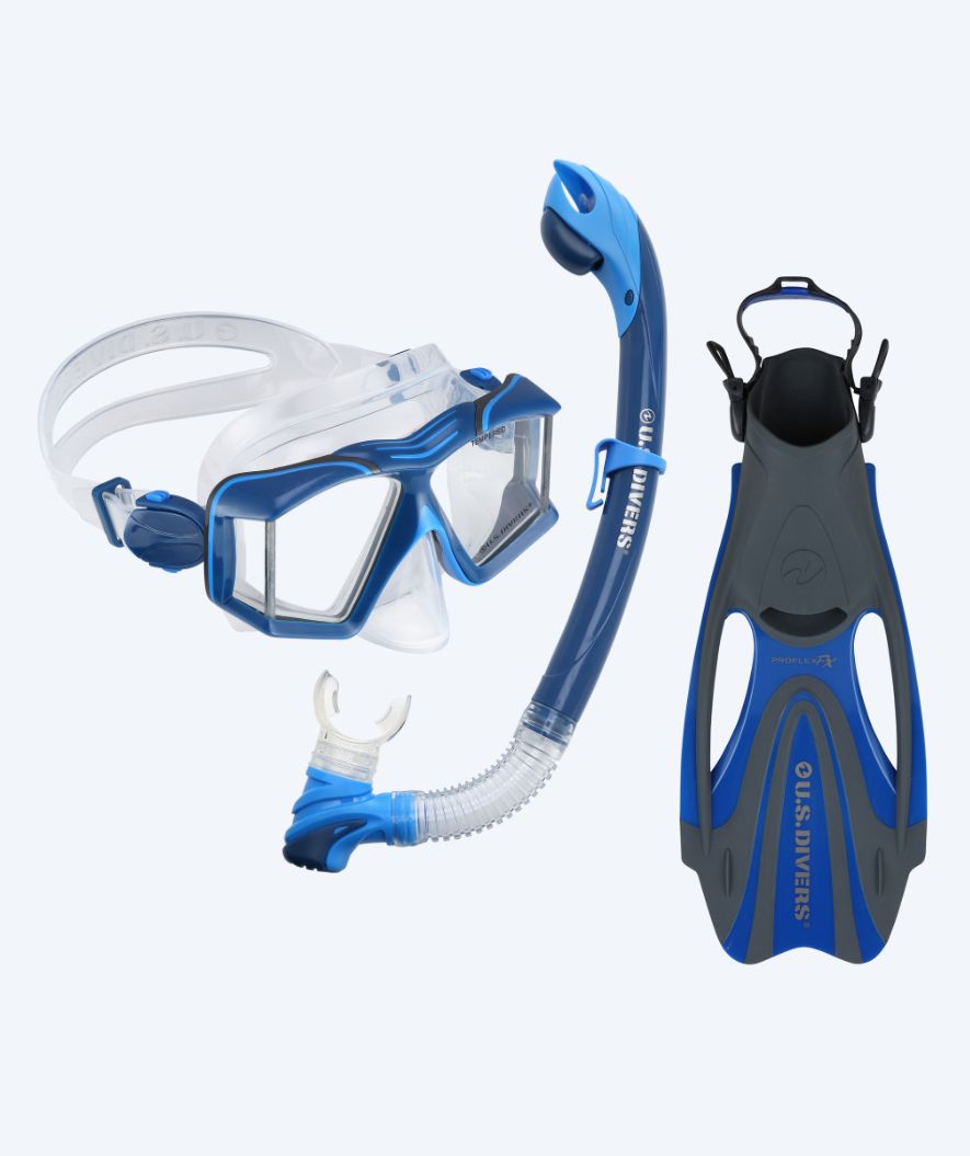 Aqualung snorkelset för vuxna - Sideview || - Mörkblå/svart