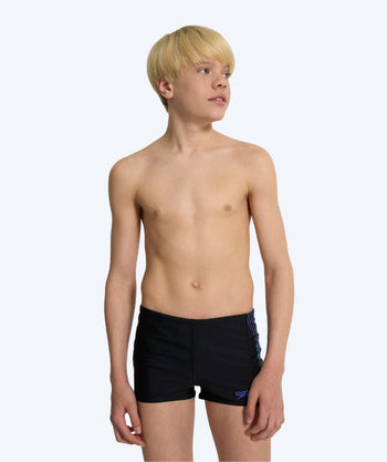 Speedo aquashorts för pojkar - Plastisol Placement - Svart/Blå