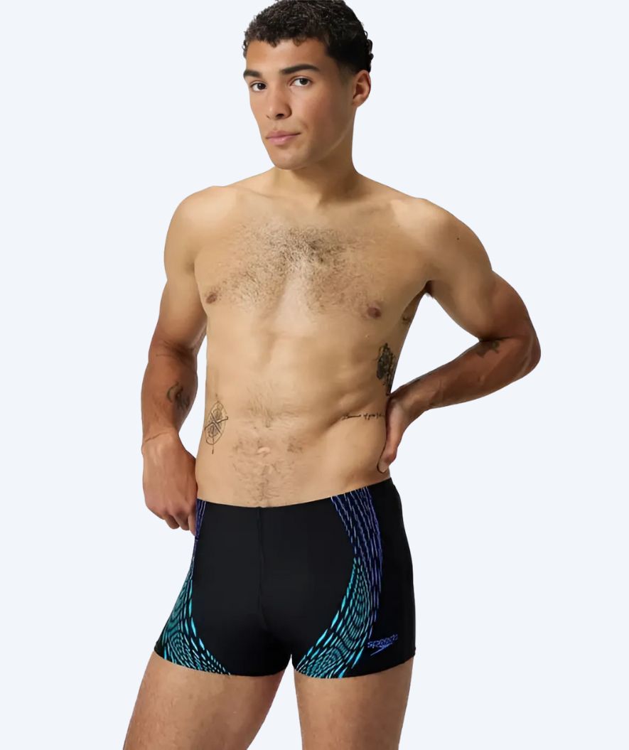 Speedo aquashorts för herr - Duo Logo Print - Svart/mörkblå