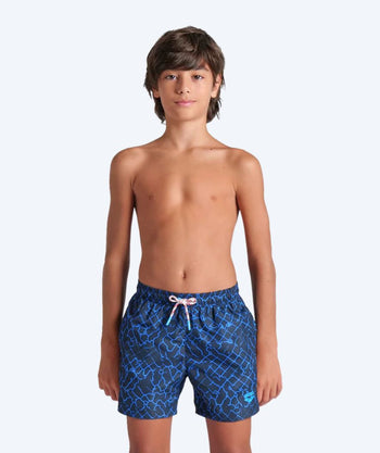 Arena badshorts för pojkar - Water Prints - Mörkblå
