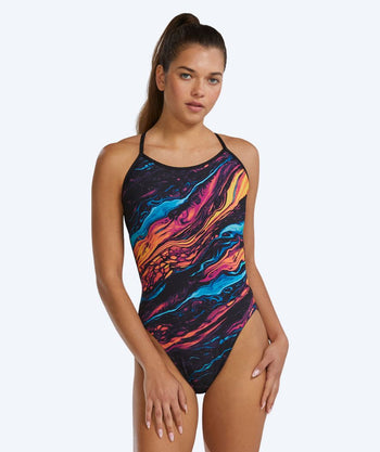 TYR baddräkt för dam - Durafast Elite Crosscutfit - Svart/multifärgad
