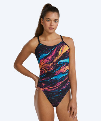 TYR baddräkt för dam - Durafast Elite Cutoutfit - Svart/Multifärgad