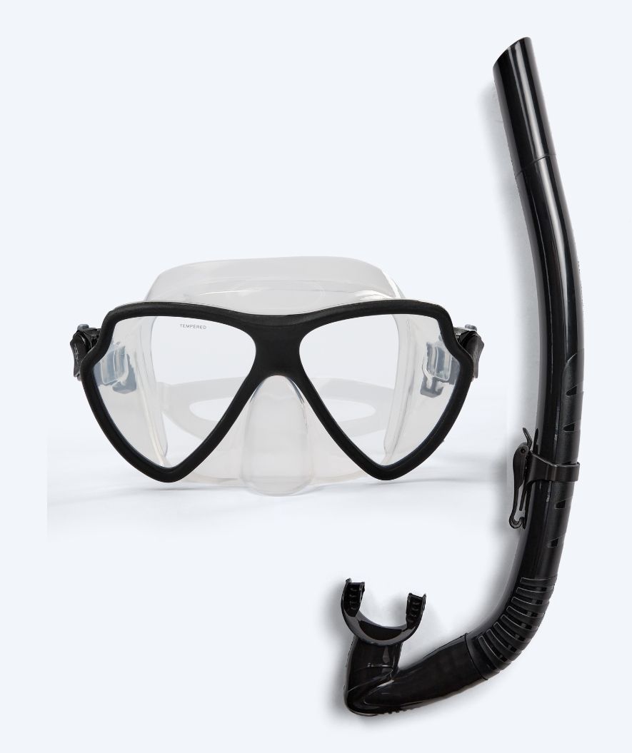 Watery Combo snorkelset för vuxna (från 15 år) - Itzel - Svart