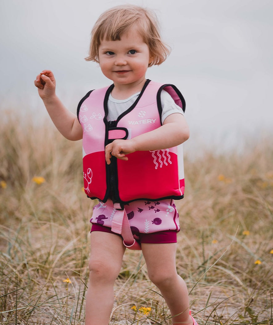 Watery badblöja för barn - Neoprene Swim Nappy - Purple Stripes