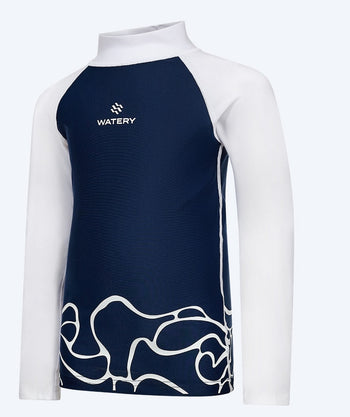 Watery UV-tröja för barn - Chilton Långärmad Rashguard - Mörkblå/vit