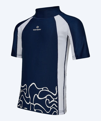 Watery UV-tröja för barn - Chilton Kortärmad Rashguard - Mörkblå/vit