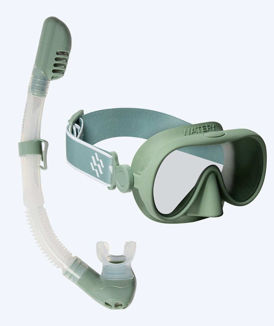 Watery Combo snorkelset för barn (4-10) - Alton - Grön
