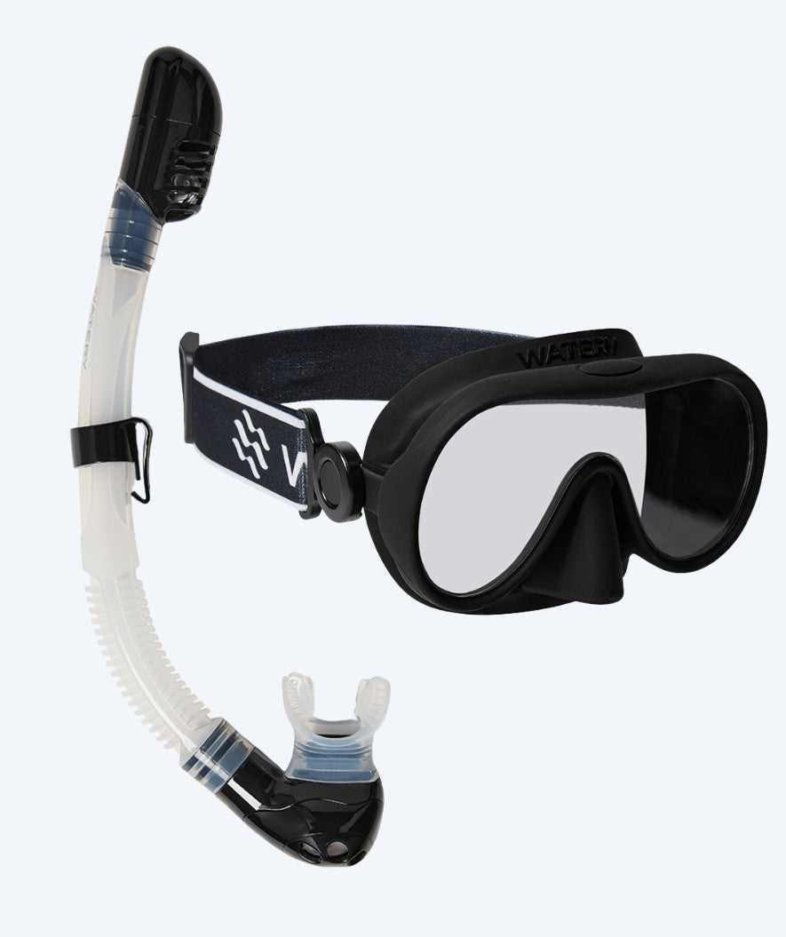 Watery Combo snorkelset för barn (4-10) - Alton - Svart