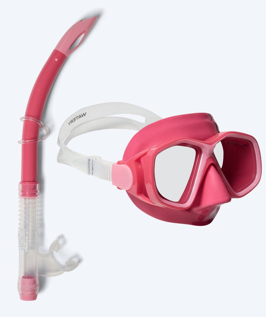 Watery Combo snorkelset för barn (4-10) - Tropical - Rosa