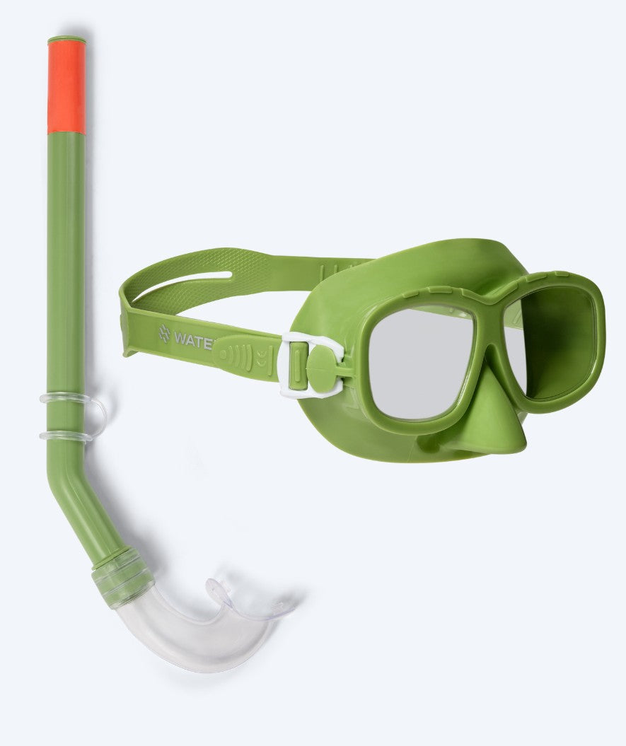 Watery Combo snorkelset för barn (4-10) - Wyre - Grön